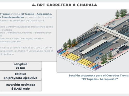 Antes de terminar el sexenio, primera etapa de BRT sobre Carretera a Chapala