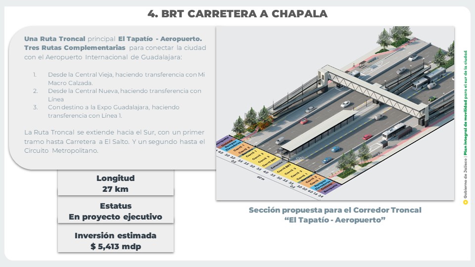 Antes de terminar el sexenio, primera etapa de BRT sobre Carretera a Chapala