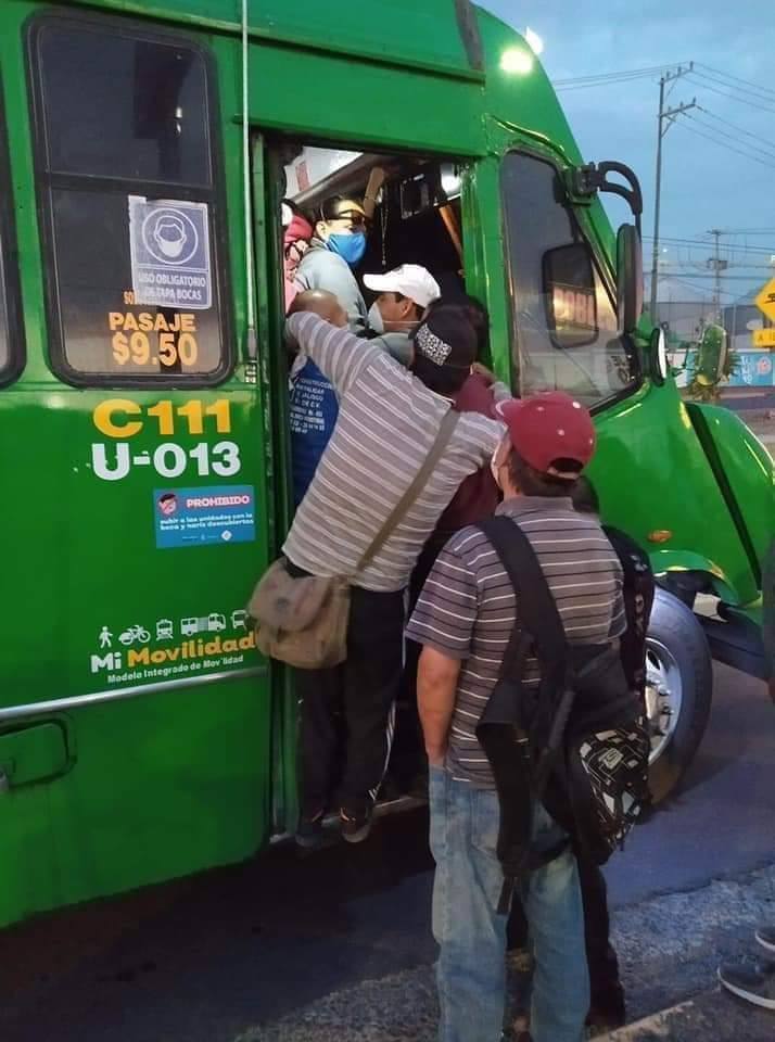 Buscan evitar aglomeración en transporte público