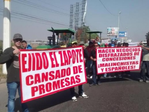 Ejidatarios se manifestarán en Carretera a Chapala