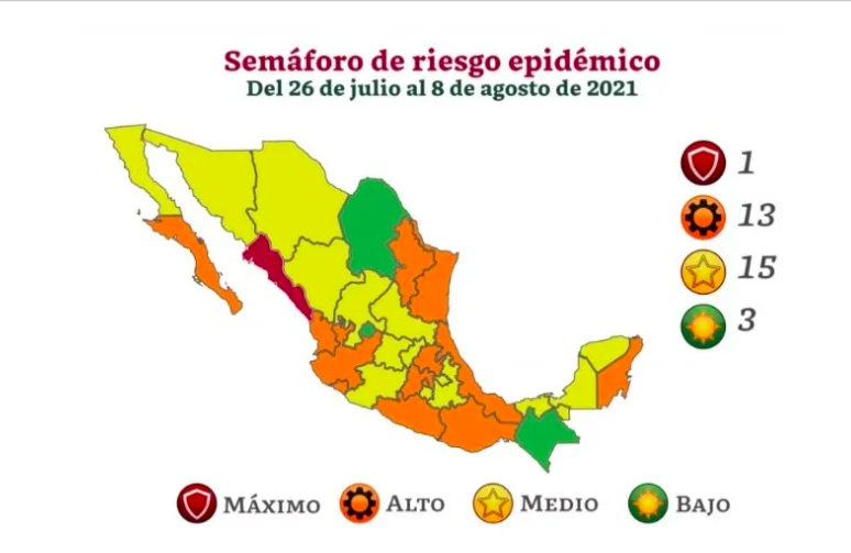 Jalisco regresa a semáforo epidemiológico naranja