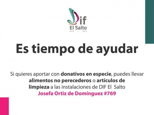 Lanza DIF El Salto campaña #EsTiempoDeAyudar