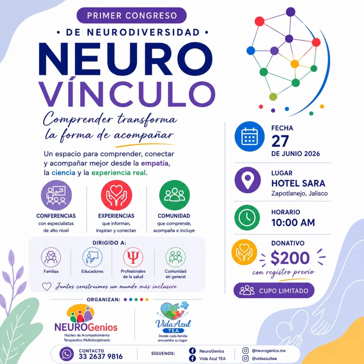 "Neurovínculo": El Congreso de Neurodiversidad que busca "Comprender para Cambiar Vidas" en Zapotlanejo