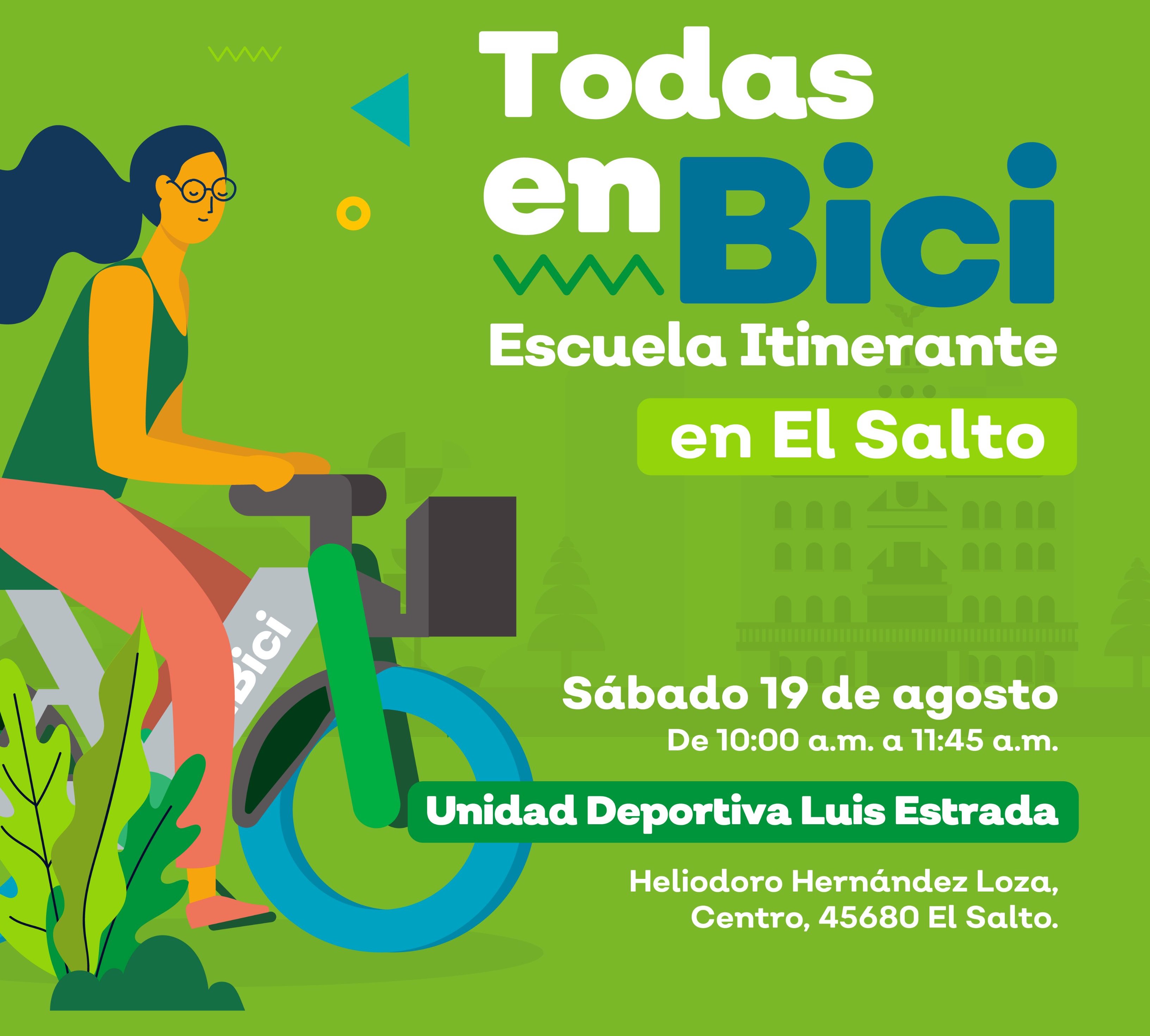 "Todas en Bici" arrancará en El Salto el 19 de agosto